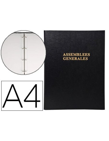 Registre classeur exacompta assemblées générales reliure économique 320x260mm 100 pages 80g.