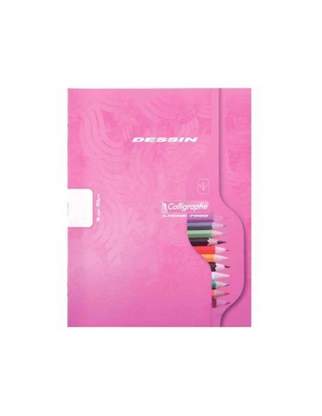 Cahier dessin conquerant piqure couverture carte offset 17x22cm 16 pages 10x10 90g.