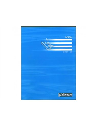 Cahier dessin calligraphe piqure couverture carte offset 24x32cm 32 pages uni 120g.