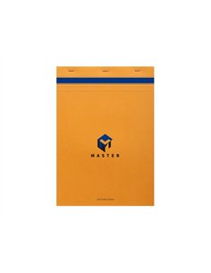Bloc bureau master a4 210x297mm agrafe en-tete 100f 70gr 5x5 orange.
