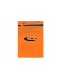 Bloc bureau master a5 148x210mm agrafe en-tete 100f 70gr 5x5 orange.