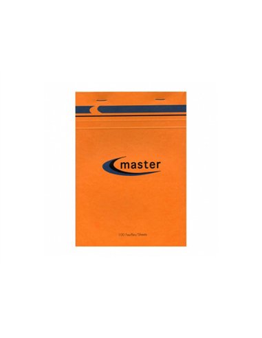 Bloc bureau master a5 148x210mm agrafe en-tete 100f 70gr 5x5 orange.