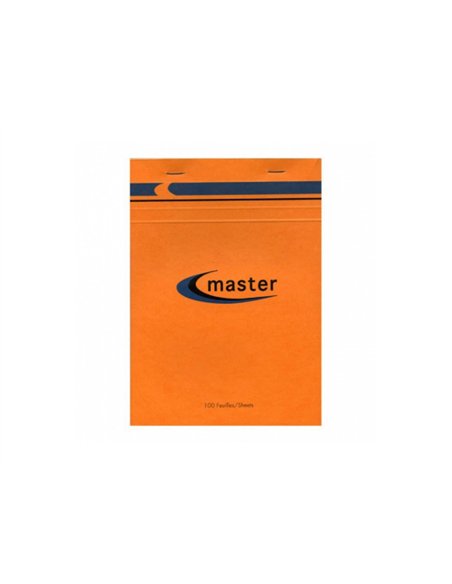 Bloc bureau master a5 148x210mm agrafe en-tete 100f 70gr 5x5 orange.