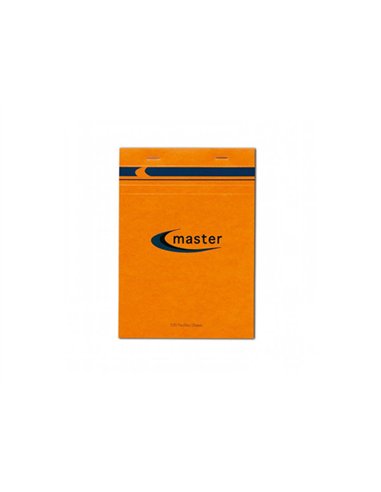 Bloc bureau master a6 105x148mm agrafe en-tete 100f 70gr 5x5 orange.