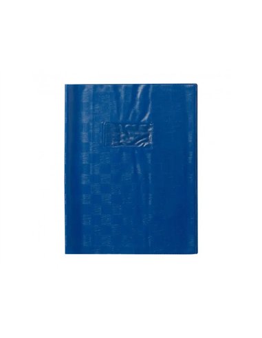 Protege-cahier clairefontaine 17x22cm plastique 22/100e 2 rabats coloris bleu.