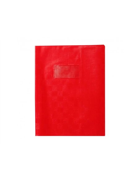 Protege-cahier clairefontaine 17x22cm plastique 22/100e 2 rabats coloris rouge.