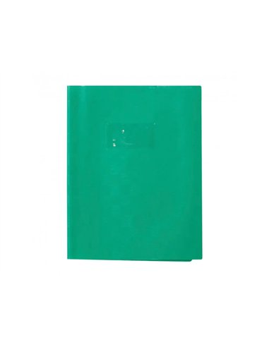 Protege-cahier clairefontaine 17x22cm plastique 22/100e 2 rabats coloris vert.