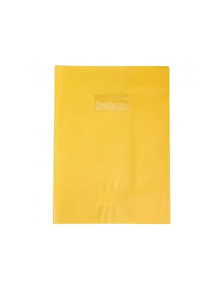 Protege-cahier clairefontaine 24x32cm plastique 22/100e opaque coloris jaune.