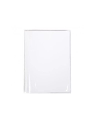 Protege-cahier clairefontaine 24x32cm plastique 22/100e 2 rabats cristal incolore.