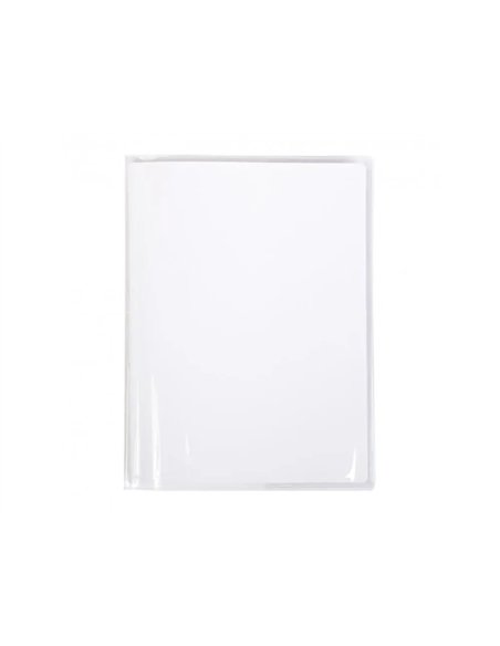 Protege-cahier clairefontaine 24x32cm plastique 22/100e 2 rabats cristal incolore.