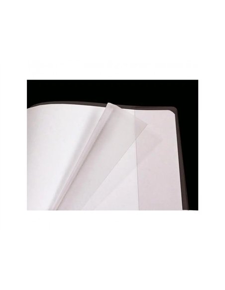Protege-cahier clairefontaine 24x32cm plastique 22/100e 2 rabats cristal incolore.