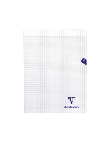 Cahier piqure clairefontaine 7000 couverture souple pp 17x22cm 96p seyes 70g incolore.