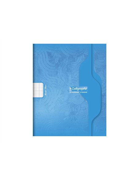 Cahier piqure clairefontaine 7000 couverture souple pp 24x32cm 96p seyes 70g coloris bleu.