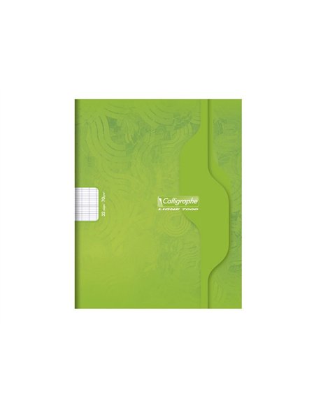 Cahier piqure clairefontaine 7000 couverture souple pp 24x32cm 96p seyes 70g coloris vert.