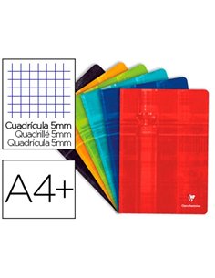 Cahier piqué clairefontaine a+ 24x32cm 48 pages 90g quadrillage 5mm coloris assortis.