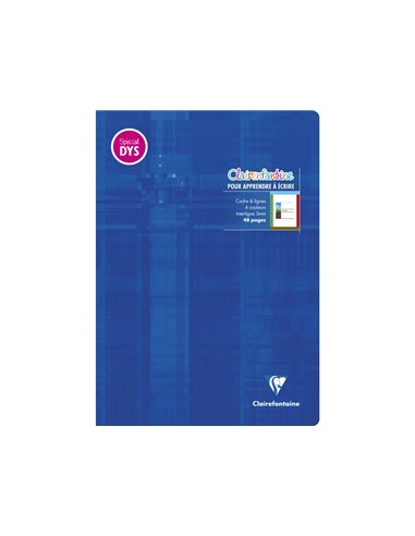 Cahier clairefontaine ecriture pique special dys 210x297mm 48p reglure cadre et lignes 4 couleurs et.