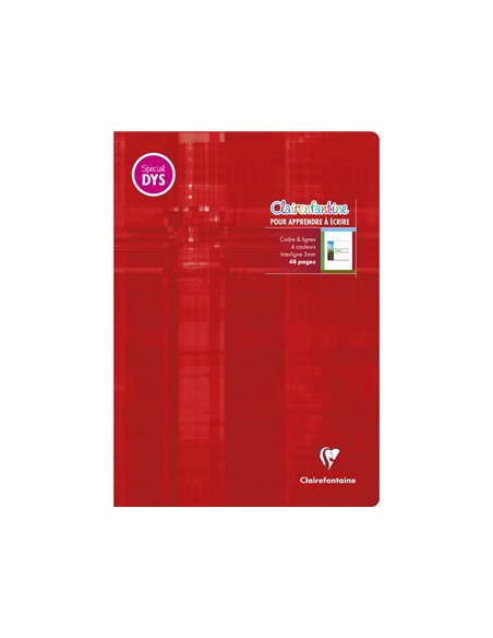 Cahier clairefontaine ecriture pique special dys 210x297mm 48p reglure cadre et lignes 4 couleurs et.