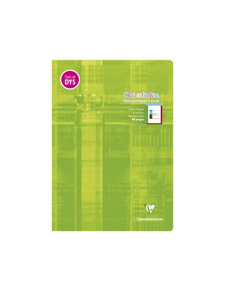 Cahier clairefontaine ecriture pique special dys 210x297mm 48p reglure cadre et lignes 4 couleurs et.