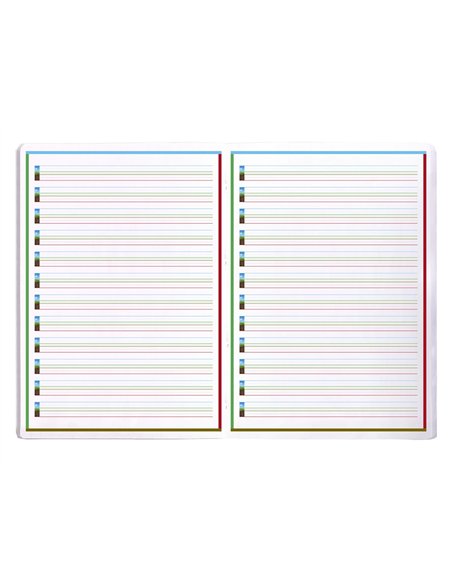 Cahier clairefontaine ecriture pique special dys 210x297mm 48p reglure cadre et lignes 4 couleurs et.