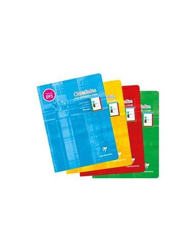 Cahier clairefontaine ecriture pique special dys 170x220mm 48p reglure cadre et lignes 4 couleurs et.