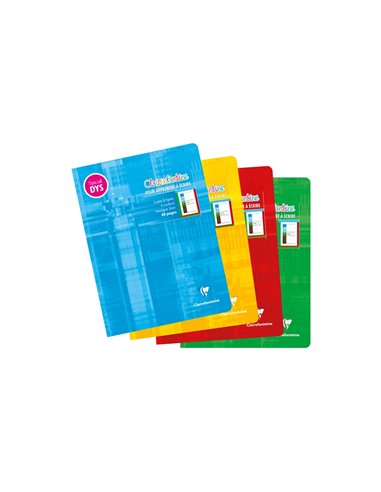 Cahier clairefontaine ecriture pique special dys 170x220mm 48p reglure cadre et lignes 4 couleurs et.