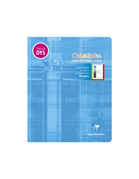 Cahier clairefontaine ecriture pique special dys 170x220mm 48p reglure cadre et lignes 4 couleurs et.