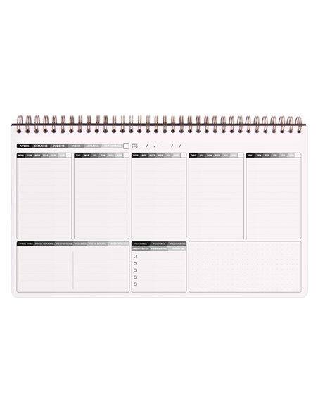 Cahier clairefontaine my weekly planner age bag reliure integrale 297x170mm 120p detachables reglure.