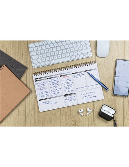 Cahier clairefontaine my weekly planner age bag reliure integrale 297x170mm 120p detachables reglure.