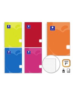 Pack supplémentaire de 5 carnets Folio Golden Extra 80 feuilles 90 g/m² quadrillé - Marges marquées - Couverture en polypropylèn