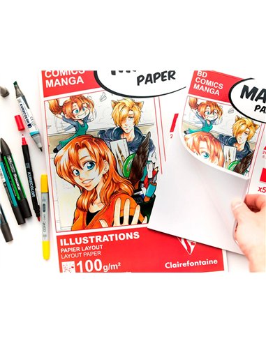 Bloc manga clairefontaine a5 coll 14,8x21 100gr 50 f.