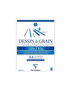 Bloc dessin grain clairefontaine a4 encoll blanc 21cmx29,7cm 180gr 30 f. 2