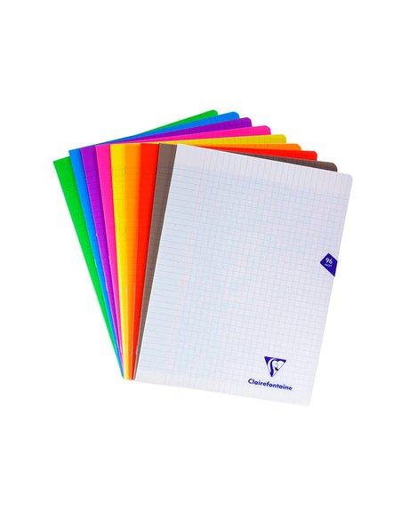 Cahier pique clairefontaine mimesys couverture polypropylene 24x32cm 96 pages 90g seyes coloris.