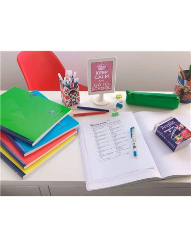 Cahier pique clairefontaine mimesys couverture polypropylene 24x32cm 96 pages 90g seyes coloris.