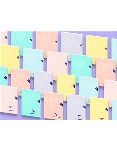 Cahier piqu mimesys a4 couleurs pastel 24x32cm grands carreaux 96 pages.