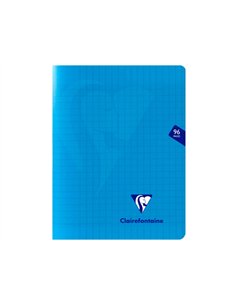 Cahier piqué clairefontaine mimesys couverture polypropylène a5+ 17x22cm 96 pages 90g réglure séyès coloris bleu. 2