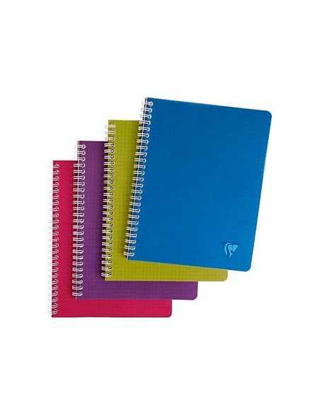 Cahier clairefontaine linicolor intensive reliure intégrale a5+ 17x22cm 100 pages 90g réglure séyès coloris assortis.