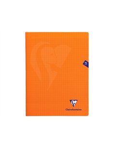 Cahier piqué clairefontaine mimesys couverture polypropylène a4+ 24x32cm 96 pages 90g réglure séyès coloris orange. 2