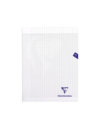 Cahier piqué clairefontaine mimesys couverture polypropylène a4+ 24x32cm 96 pages 90g réglure séyès incolore.
