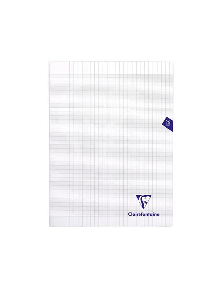 Cahier piqué clairefontaine mimesys couverture polypropylène a4+ 24x32cm 96 pages 90g réglure séyès incolore.