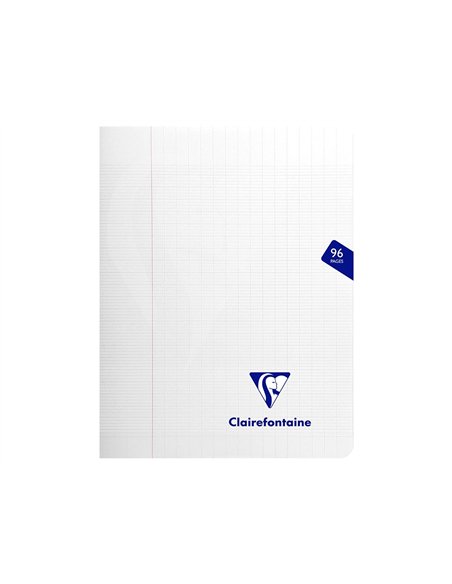 Cahier piqué clairefontaine mimesys couverture polypropylène a5+ 17x22cm 96 pages 90g réglure séyès incolore.