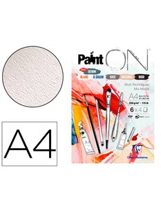 Bloc dessin painton clairefontaine a4 250gr 21x29,7cm 24f assortis.