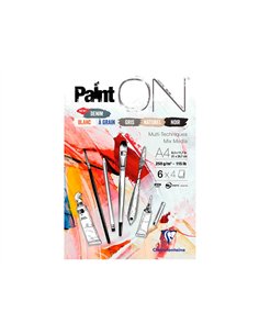 Bloc dessin painton clairefontaine a4 250gr 21x29,7cm 24f assortis. 2