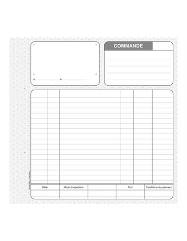 Manifold autocopiant exacompta commandes 3 exemplaires 210x210mm 50 triplis.