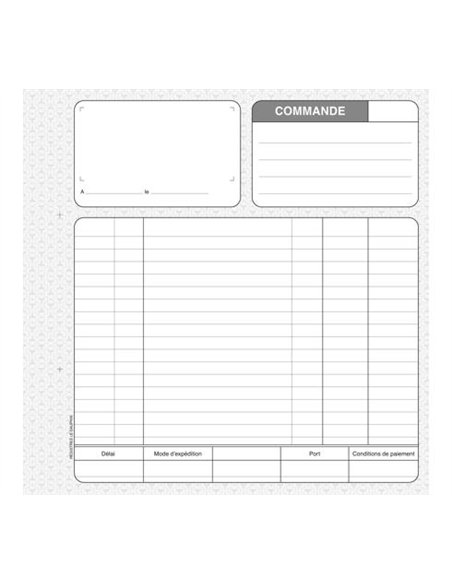 Manifold autocopiant exacompta commandes 3 exemplaires 210x210mm 50 triplis.