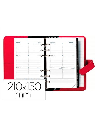 Calendrier quo vadis 16 mois 1 semaine/2 pages 21x15cm timer 21 recharge.