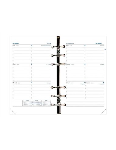 Calendrier quo vadis 16 mois 1 semaine/2 pages 21x15cm timer 21 recharge.