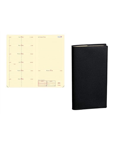 Agenda quo vadis italnote impala décembre/décembre 80x170mm 1 semaine 2 pages coloris noir.