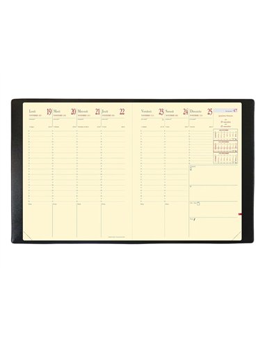 Agenda quo vadis impala prestige président 210x270mm 1 semaine 2 pages coloris noir.