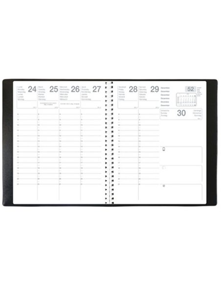 Agenda quovadis mercure s ml alpha 2025 210x270mm coloris noir.