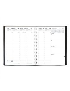 Agenda quo vadis impala président spirale 210x270mm 1 semaine 2 pages coloris noir.